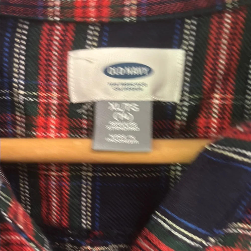 Old navy Plaid girls tunic Shirt size xl - Red and Blue NWT